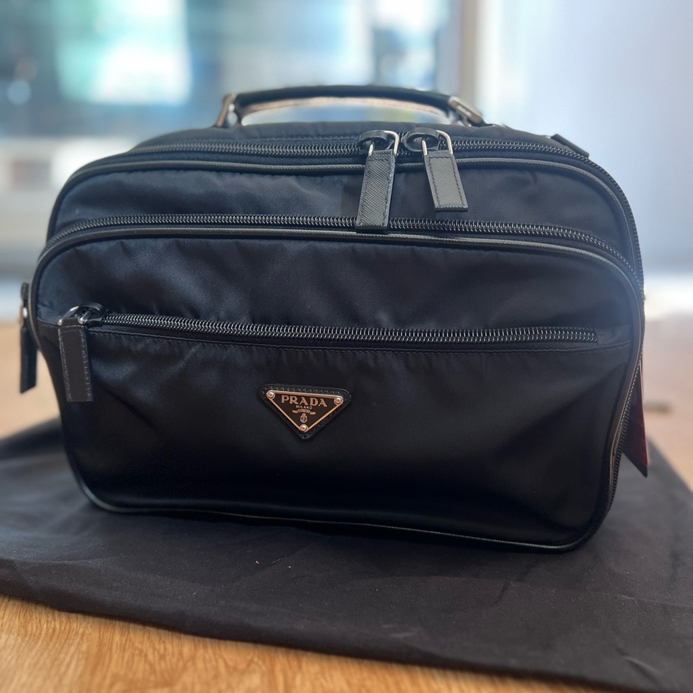 Prada Signature Black Essential Bag with leather strap
